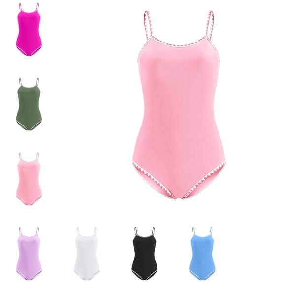 Bigetiay One Piece Swimsuit for Girls Classic Spaghetti Strap Girls Bathing Suits 10-11 Years