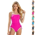 thumbnail image 1 of Bigetiay One Piece Swimsuit for Girls Classic Spaghetti Strap Ruched Swimwear with Drawstring Girl Bathing Suit 7-8 Years, 1 of 6