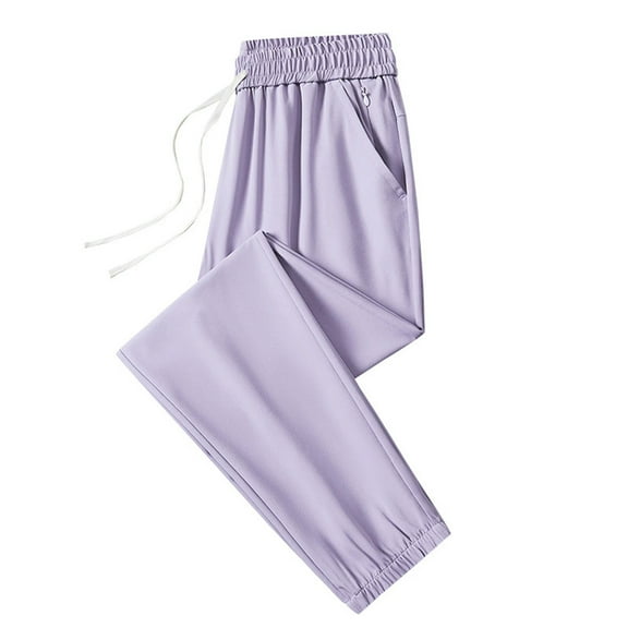 XINXIAOO Pants for Women Business Casual Pants for Women Purple Baggy Pants Women Comfy Fit Pants for Women High Waisted Pants with Pockets Womens Capris for Summer