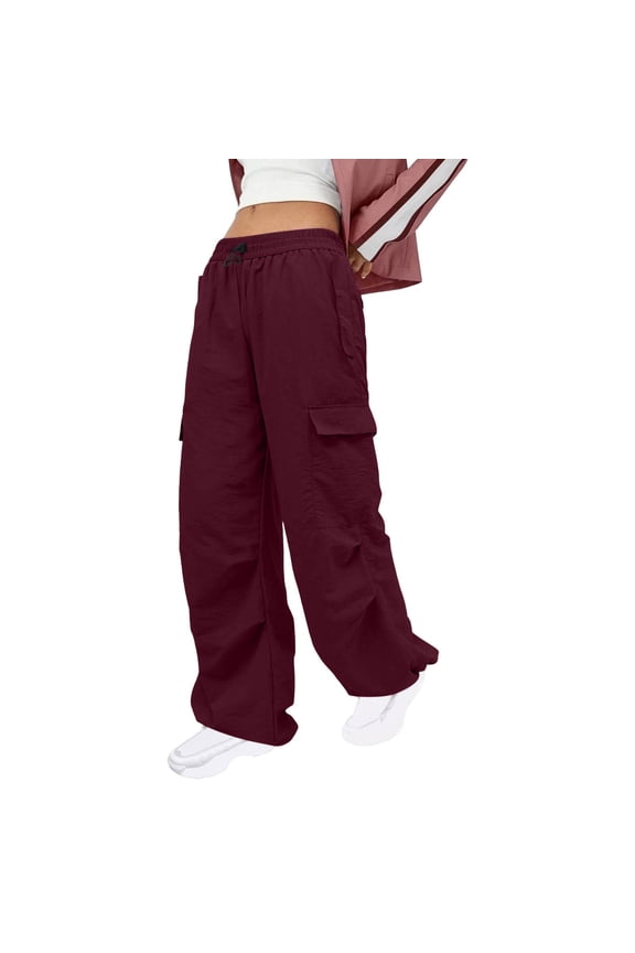 Pants for Women Casual Pants for Women Red Work Pants Women Loose Pants for Women Summer High Waisted Trousers with Pockets Womens Capris for Summer