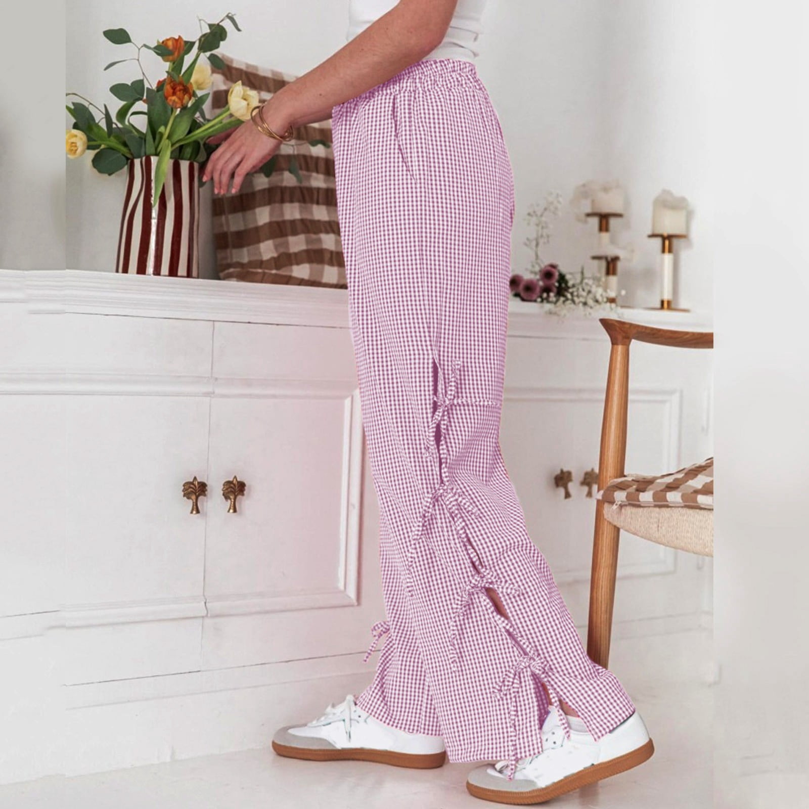 Only Pink Viscose Casual Pants