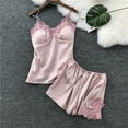 thumbnail image 1 of XINXIAOO Sexy Silk Pajamas for Women Set Sleeveless Cami Tops Shorts Set for Home Summer Soft Nightwear, 1 of 4