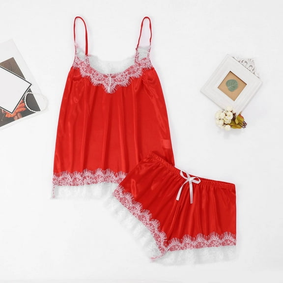 XINXIAOO Silk Pjs for Women Set Sleeveless Camisole Pj Shorts Set for Home Summer Pajamas