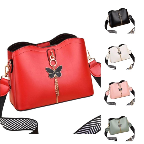 XINXIAOO Stylish Small Square Handbag, Elegant Bow Design with Wide Adjustable Shoulder Strap