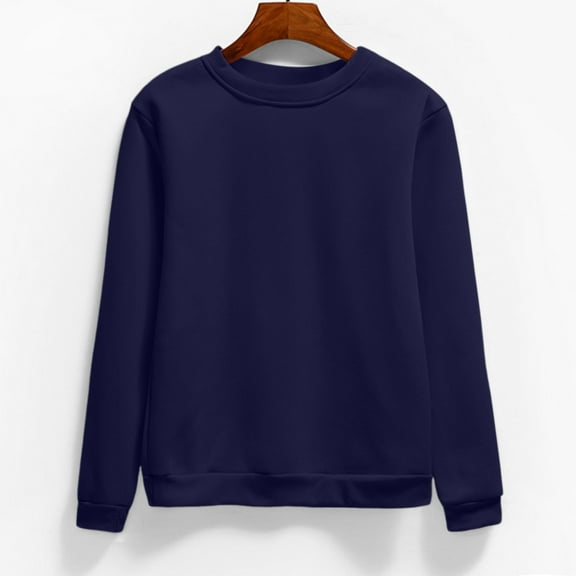 XINXIAOO Sweatshirt for Women Womens Long Sleeve Sweatshirt Women Pullover Sweatshirt Navy Adult Crewneck Sweatshirt Cute Winter Outfits for Women Comfy Clothes