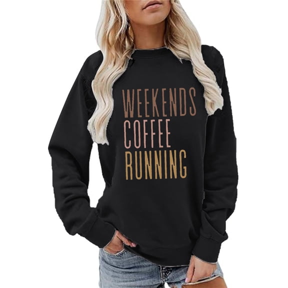 XINXIAOO Sweatshirt for Women Long Sleeve Sweatshirt Womens Pullover Black Cute Crewneck Sweatshirt Cute Fall Sweatshirts for Women Trendy
