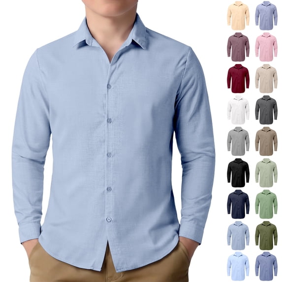 XINXIAOO Boys' Button Down Shirts Blue Shirt for Boys Dress Shirt Graduation Shirts School Uniform for Boys 15-16 Years
