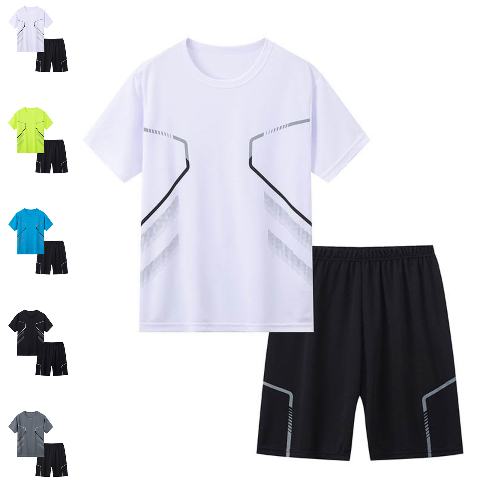 XINXIAOO Boys Girls Summer 2 Piece Outfits Short Sleeve T-Shirt Tops High Waisted Short Athletic Daily Wear Kids Clothes Size 13-14 Years