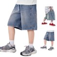 thumbnail image 1 of XINXIAOO Boys Jeans Shorts Fashion Baggy Denim Shorts with Pocket Size 10-11 Years Boys Clothes, 1 of 8