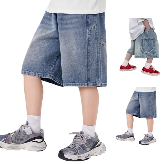 XINXIAOO Boys Jeans Shorts Fashion Baggy Denim Shorts with Pocket Size 10-11 Years Boys Clothes