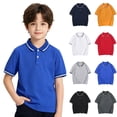 thumbnail image 1 of XINXIAOO Girls Boys Short Sleeve Polo Shirts Classic Collared Neck Summer Active Performance Tops for Kid 12-13 Years Girl Boy Shirts, 1 of 7