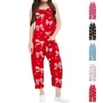 thumbnail image 1 of XINXIAOO Teen Girls Summer Sleeveless Wide Leg Jumpsuit Cute Long Overalls with Pockets Girls Outfits size 11-12 Years, 1 of 6