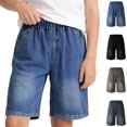 thumbnail image 1 of XINXIAOO Jeans Shorts for Boys Casual Baggy Pocket Jean Shorts Boys Clothes Size 11-12 Years, 1 of 6