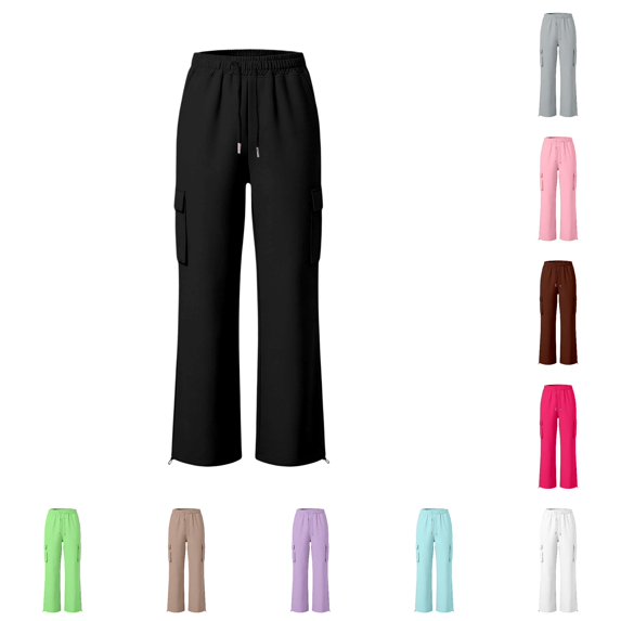 XINXIAOO Sweatpants Classic Fit Elastic Waist Wide Leg Pants with Pockets Girls Athletic Pants Black Sweat Pants Boys Pants Size 15-16 Years