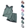 thumbnail image 1 of XINXIAOO Toddler Boys Athletic Shorts Set Quick Dry Athletic Tank Top and Basketball Shorts Outfits Cute Green Summer Clothes Size 18-24 Months, 1 of 5