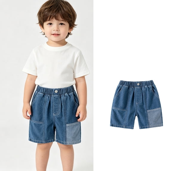 XINXIAOO Toddler Boys Denim Shorts Fashion Elastic Waist Pocket Jean Shorts Jeans for 18-24 Months Boys