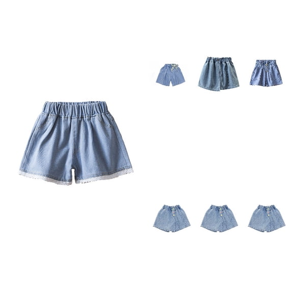 XINXIAOO Toddler Girl's Jean Shorts Cute Summer Trendy Fashion Denim Shorts High Waist Straight Leg Clothes Jorts for Girl 5-6 Years