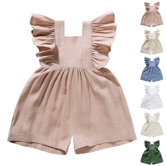 XINXIAOO Toddler Girls Boys Sleeveless Overall Rompers Cute Leg Short Summer Outfits with Pockets Girls Clothes Size 18-24 Months