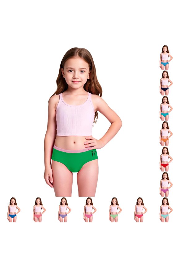 Toddler Girls Cute Bow Print Triangle Bikini Bottom Solid Quick Dry High Cut Bathing Panty Comfort Summer Beach Pool Swim Bottoms for Kids 3-4 Years