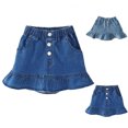thumbnail image 1 of XINXIAOO Toddler Girls Denim Skirt Summer A-Line Hem Elastic Waist Jean Skirts Clothes for Girls 2-3 Years, 1 of 3