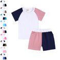 thumbnail image 1 of XINXIAOO Toddler Summer Boys Girls Outfits 2 Piece Short Sleeve T-Shirt Tops Shorts Pants Athletic Cute Kids Clothes Size 12-24 Months, 1 of 5