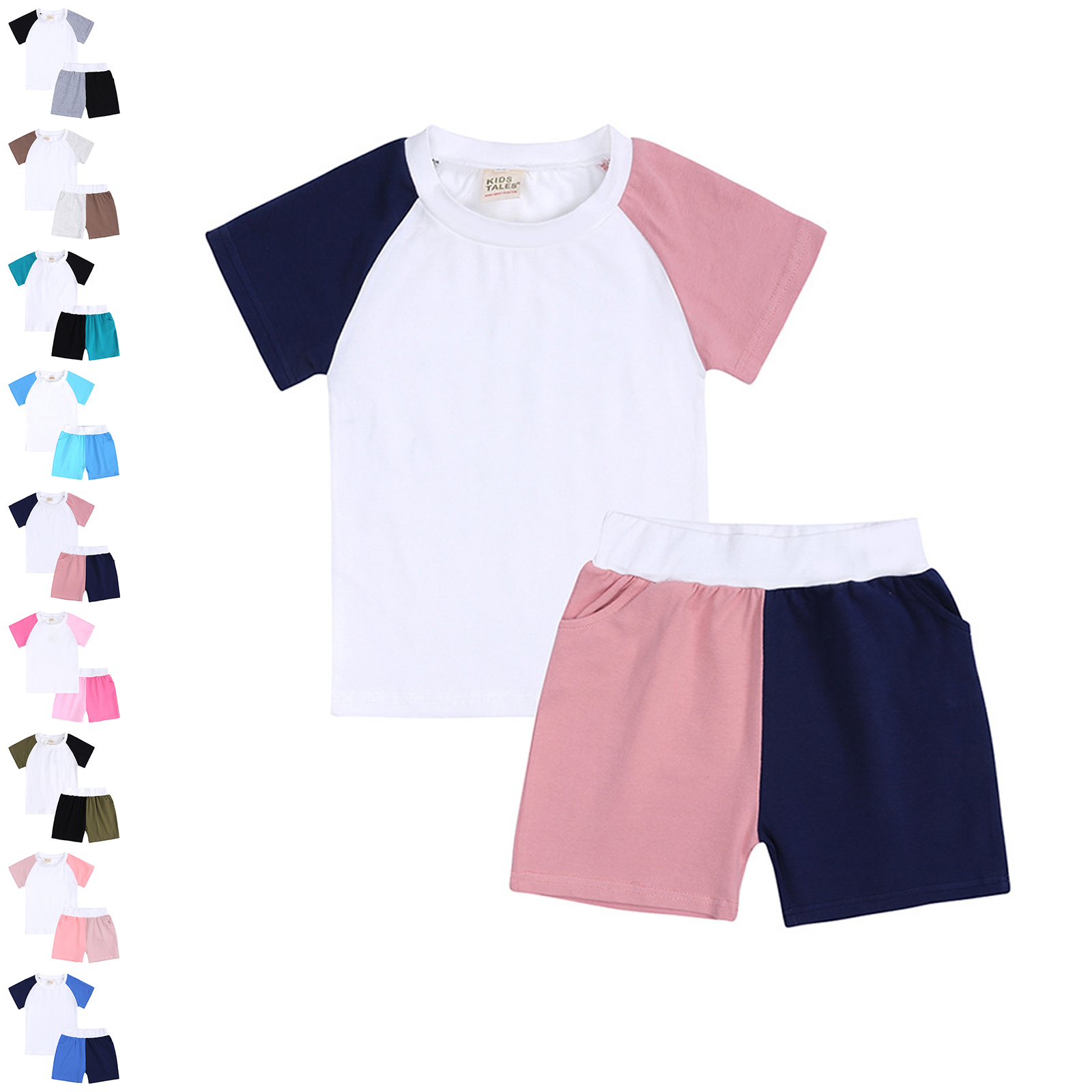 XINXIAOO Toddler Summer Boys Girls Outfits 2 Piece Short Sleeve T-Shirt Tops Shorts Pants Athletic Cute Kids Clothes Size 12-24 Months