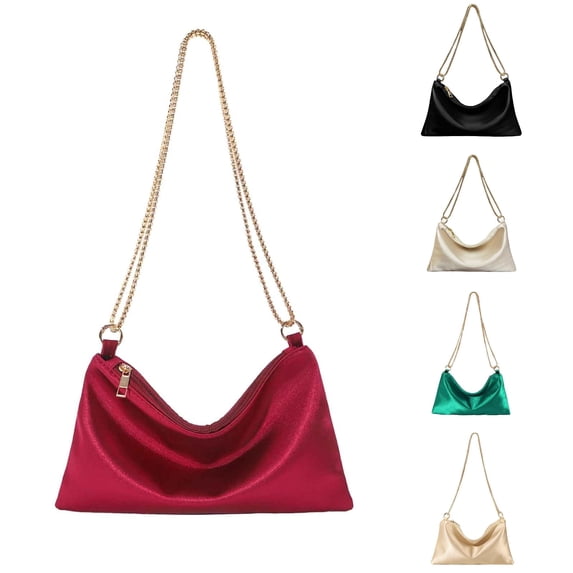 XINXIAOO Trendy Silk Shoulder Bag with Zip Design, Elegant Work Companion for Women