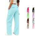 thumbnail image 1 of XINXIAOO Unisex Boys Girls Cargo Sweatpants Active Fit Elastic Waist Jogger Sweatpants with Pockets Boys Athletic Pants Light Blue Pants for Girls Pants Size 7-8 Years, 1 of 7