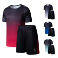 thumbnail image 1 of XINXIAOO Unisex Kids 2/3-Piece Outfit Athletic Short Sleeve T-Shirt & Shorts Soccer Set 6-7 Years, 1 of 4