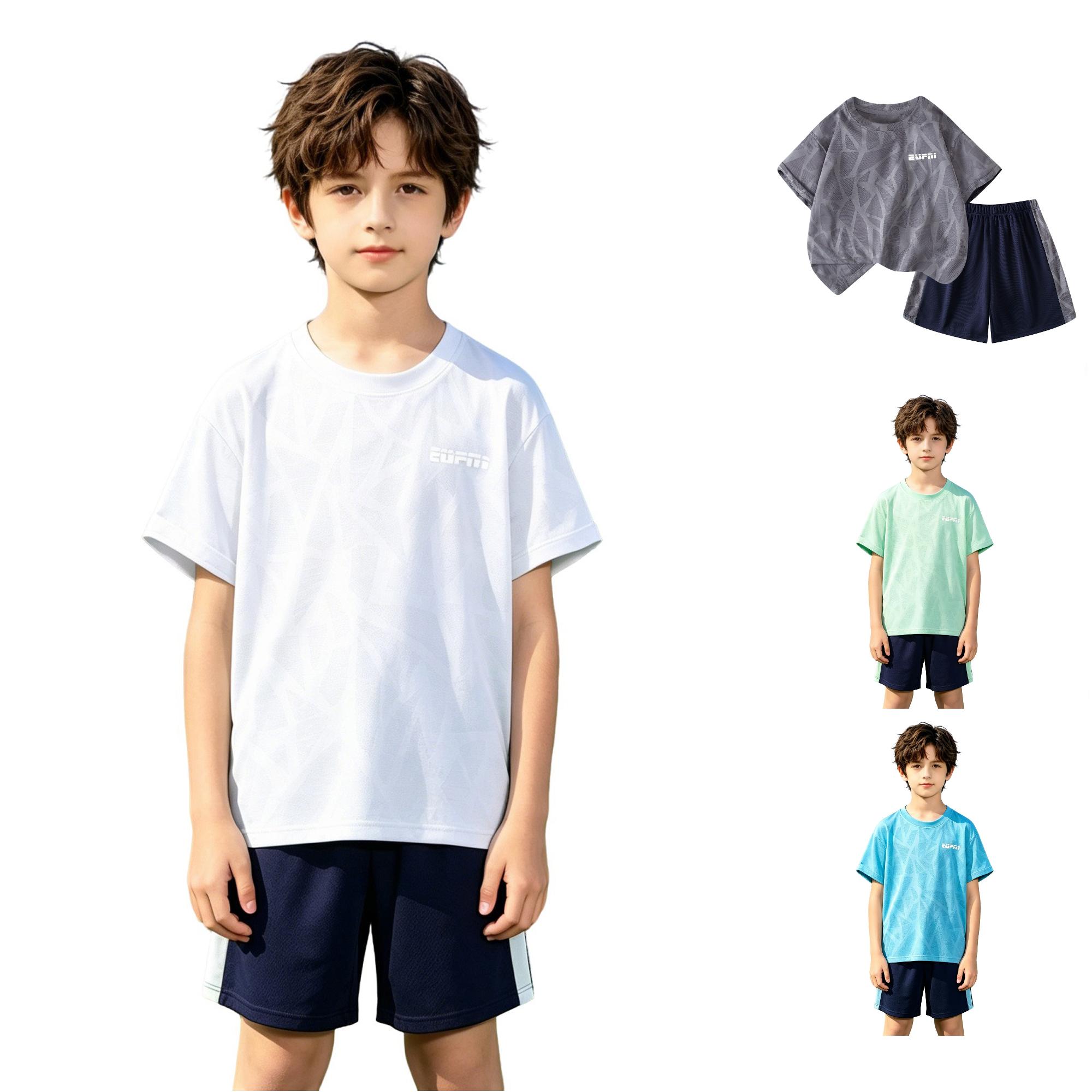 XINXIAOO Unisex Kids 2/3-Piece Outfit Athletic Short Sleeve T-Shirt & Shorts Soccer Shirts for Boys 5-6 Years