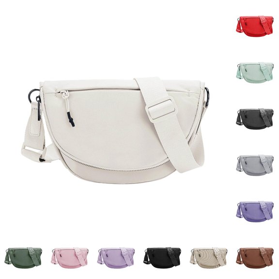 XINXIAOO Unisex Nylon Folding Moon Bag, Medium Shoulder Bag with Adjustable Strap