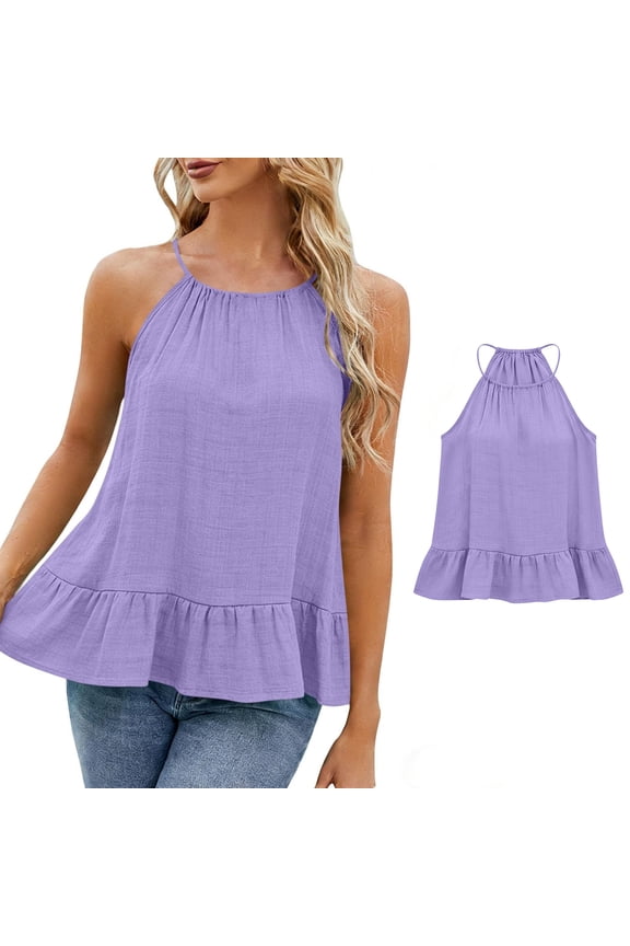 Versatile Women's Tank Top with Lace Trim Dip Neck Sleeveless Blouse In Solid Knit for Summer Casual Wear, Size XXL