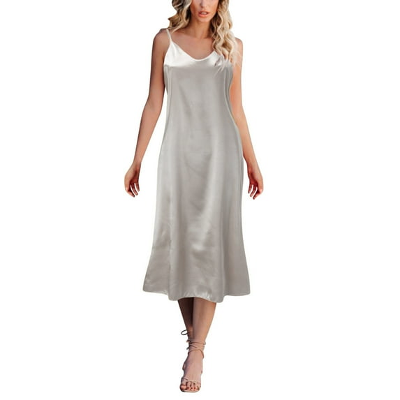 XINXIAOO Women Fashion Solid Dress Sleeveless Strap V Neck Dress Loose Dress Home Nightdress Women Nightgown Shirt Women Night Gowns Sleeves Night Gown for Woman Three Quarter Sleeve Nightshirts for