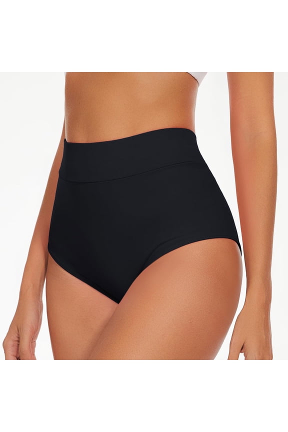 Women High Waist Yoga Booty Shorts V Back Bikini Bottoms Swim Briefs Beach Shorts Ruched Bottom High Cut Swim Bottom Full Coverage Swimsuit Bottom Sports Yoga Shorts Swimbottom Womens Board