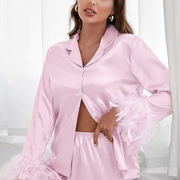 XINXIAOO Women Long Tops Long Set 2 Sleeve Piece Sleepwear Pants Women Suits Sets Comfortable Pajamas Womens Pajamas Shorts Warm Pajamas for Women Winter Silk Long Pajamas for Women Women S Pajama Set