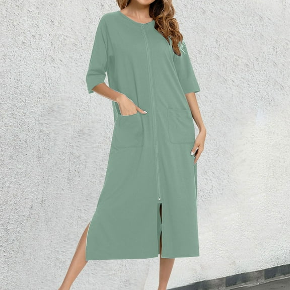 XINXIAOO Women Solid Comfortable Casual Skirt Loose Pajamas Quarter Sleeve Nightgown Shower Towel Wrap for Women Cloth Towel Shower Wrap Womens Soft Robes Knee Length with Hood Womens Robe Set 3x