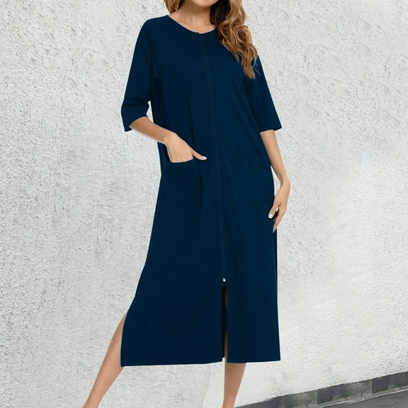 XINXIAOO Women Solid Comfortable Casual Skirt Loose Pajamas Quarter Sleeve Nightgown Shower Towel Wrap for Women Cloth Towel Shower Wrap Womens Soft Robes Knee Length with Hood Womens Robe Set 3x