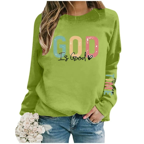 XINXIAOO Women Sweatshirt Womens Long Sleeve Sweatshirt Oversized Pullover for Women Green Plain Crewneck Sweatshirt Women's Fall Sweatshirt Casual Clothes