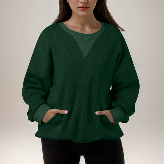 XINXIAOO Women Sweatshirt Womens Long Sleeve Sweatshirt Womens Pullovers Army Green Cute Crewneck Sweatshirt Winter Clothes for Women 2025 Trendy Adult Sweatshirt