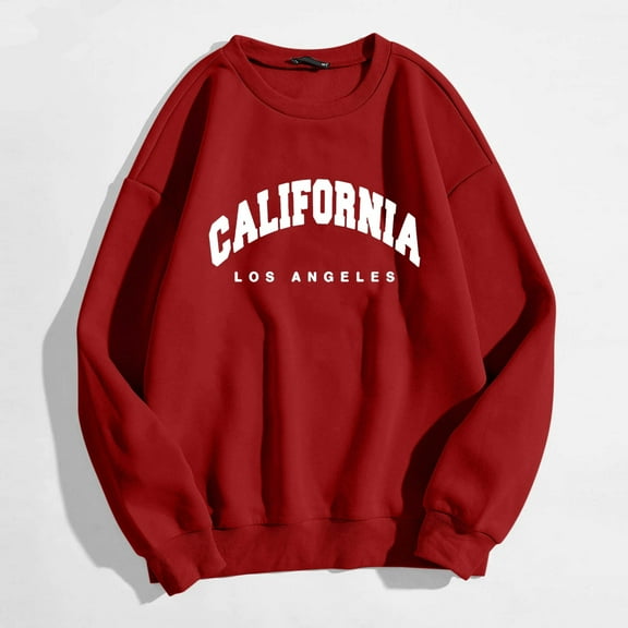 XINXIAOO Women Sweatshirts Long Sleeve Sweatshirt for Women Pullover Red Crewneck Sweatshirts Fall Womens Sweatshirts Trendy Clothes for Teen Girls