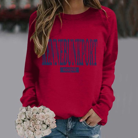 XINXIAOO Women Sweatshirts Womens Long Sleeve Sweatshirt Womens Pullovers Red Sweatshirts for Women Fall Clothing Women Womens Clothes Trendy