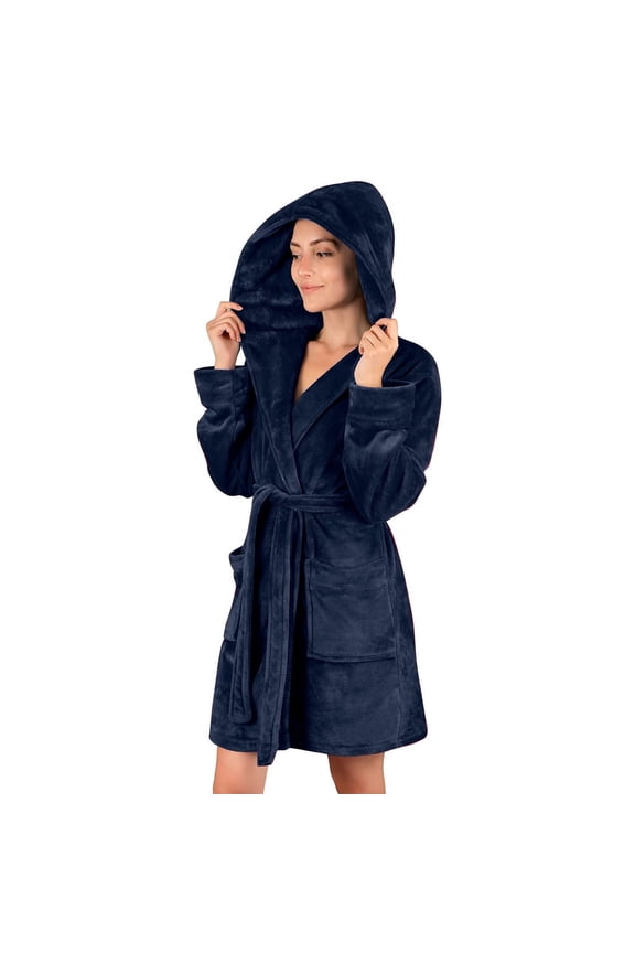 Women Winter Coat Jacket Shawl Bathrobe Home Clothes Long Sleeved Robe Hooded Soft Coat Japanese Robes for Women plus Size Kimonos Robe for Women Womens Bathrobe with Hood Towel Wrap for