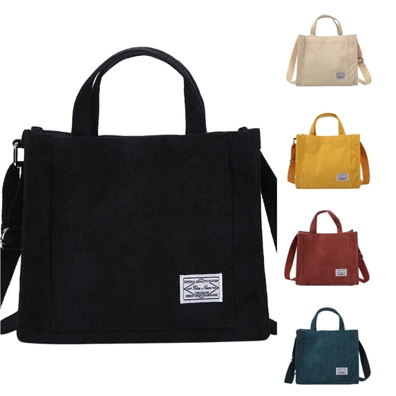 XINXIAOO Women's Canvas Corduroy Handbag, Fashion Casual Shoulder Messenger Bag