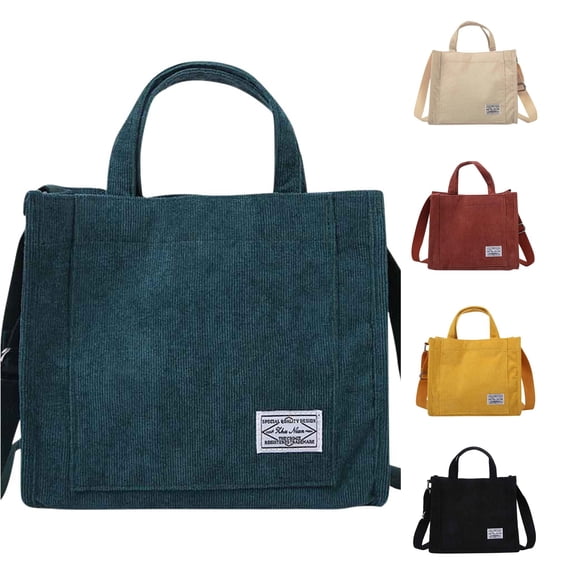 XINXIAOO Women's Canvas Corduroy Handbag, Fashion Casual Shoulder Messenger Bag
