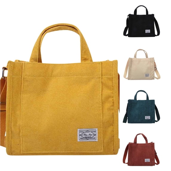 XINXIAOO Women's Canvas Corduroy Handbag, Fashion Casual Shoulder Messenger Bag