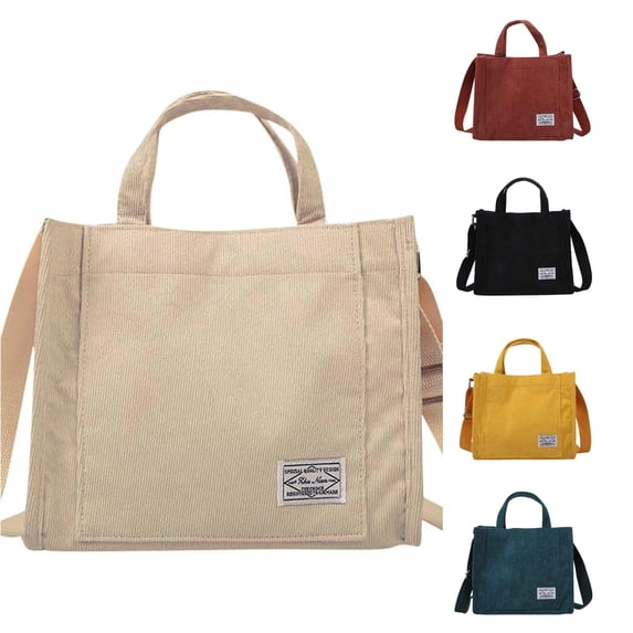 XINXIAOO Women's Canvas Corduroy Handbag, Fashion Casual Shoulder Messenger Bag