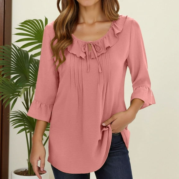 XINXIAOO Women's Casual T Shirt Summer Basic Top with Collar and Shirts for Women with Sleeves Womens Short Sleeved Athletic Tops Women Casual Short Sleeve Long Sleeve Cheer Shirt Exercise Wear
