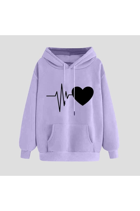 Women's Hoodies Sweatshirts Long Sleeve Hoodie Pullover Hoodies for Women Baggy Hoodies Purple Sweatshirt Womens Fall Sweatshirt Womens Clothes Trendy