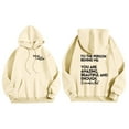 thumbnail image 1 of XINXIAOO Women's Hoodies Sweatshirts Long Sleeve Hoodie Women Hoodies Pullover Oversized Hoodie for Women Beige Plain Sweatshirt Fall Womens Clothes Women Clothes, 1 of 4