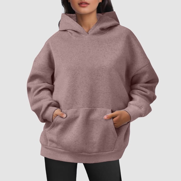 XINXIAOO Women's Hoodies Sweatshirts Long Sleeve Hoodies for Women Pullover Oversized Hoodie for Women Light Purple Hoodies Woman Fall Fashion Daily Wear